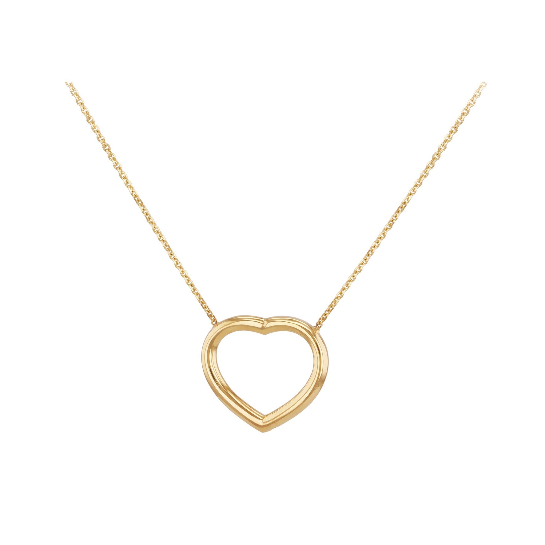 9ct Yellow Gold Open Heart Necklace