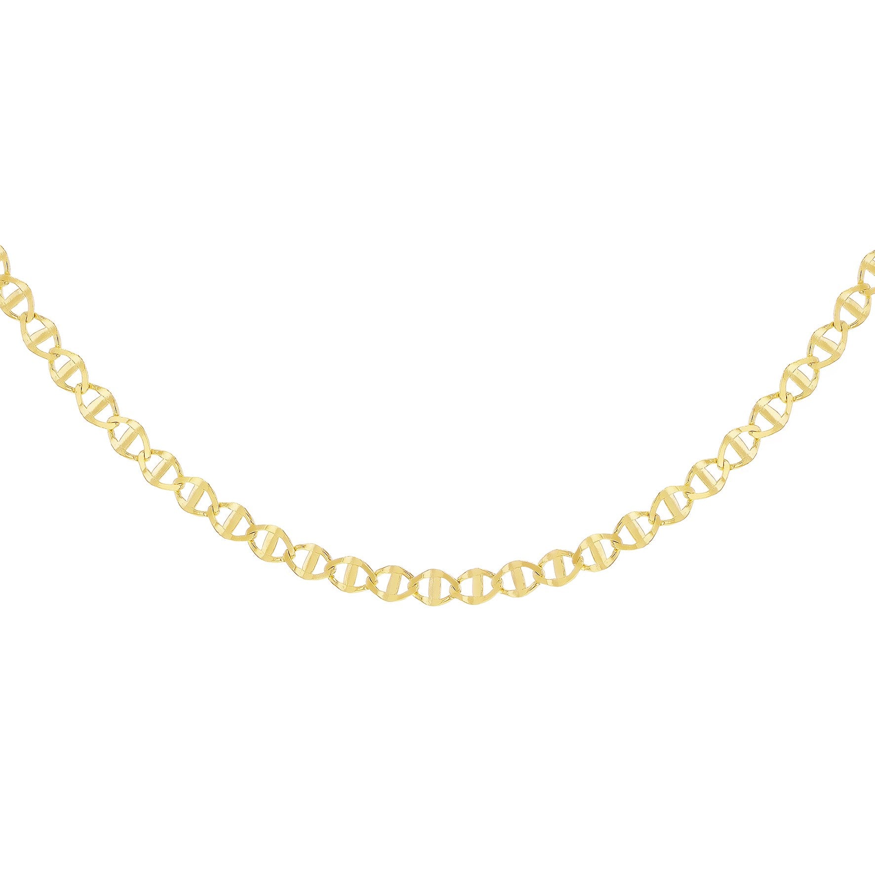 9ct Yellow Gold Mini Diamond-Cut Rambo Chain, 18 Inch