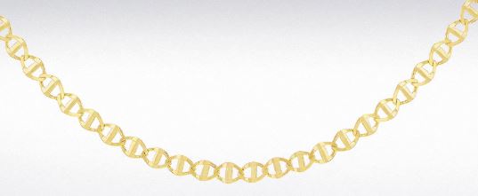 9ct Yellow Gold Mini Diamond-Cut Rambo Chain, 18 Inch