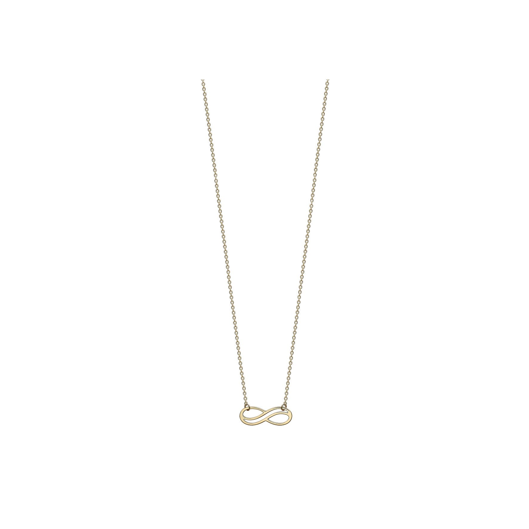 9ct Yellow Gold Double Infinity Necklace 16-17'