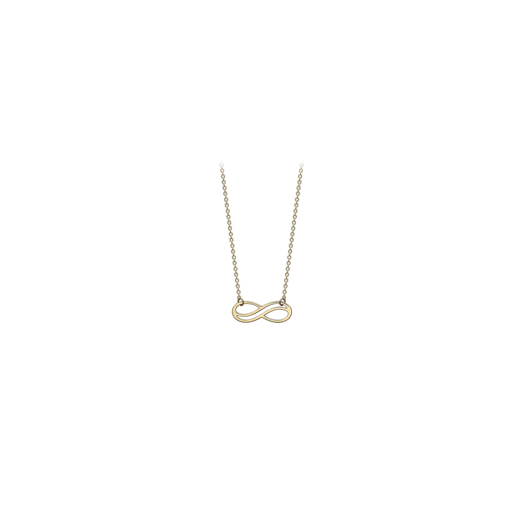 9ct Yellow Gold Double Infinity Necklace 16-17'