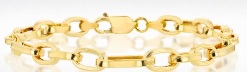 9ct Yellow Gold Five Square Station Bracelet