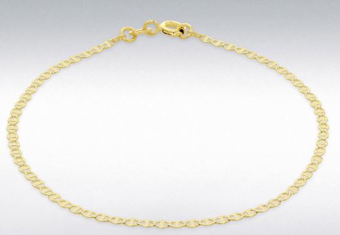 9ct Yellow Gold Mini Diamond-Cut Bar Bracelet