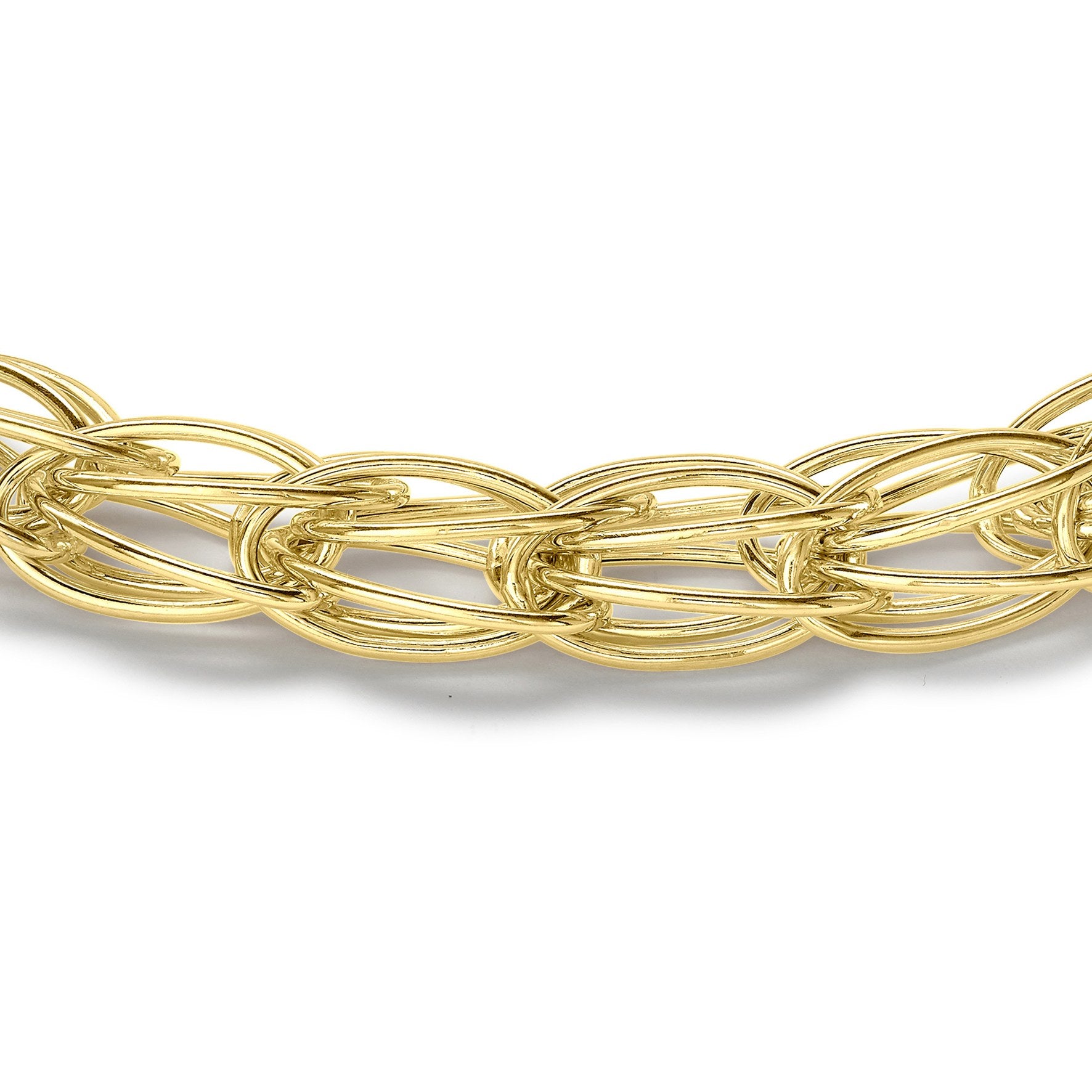 9ct Yellow Gold Oval Cage Bracelet 7.5'