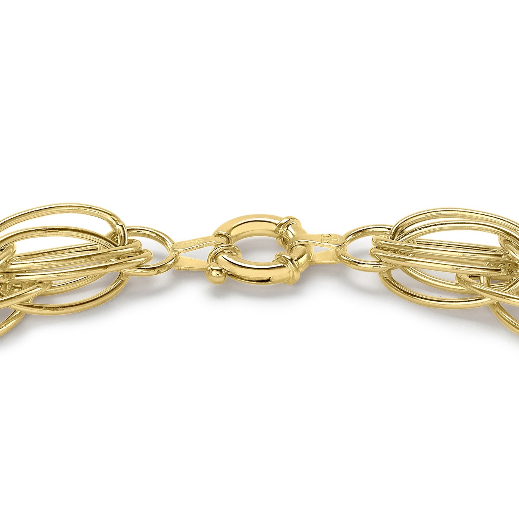 9ct Yellow Gold Oval Cage Bracelet 7.5'
