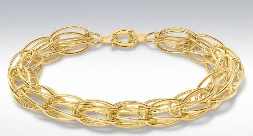 9ct Yellow Gold Oval Cage Bracelet