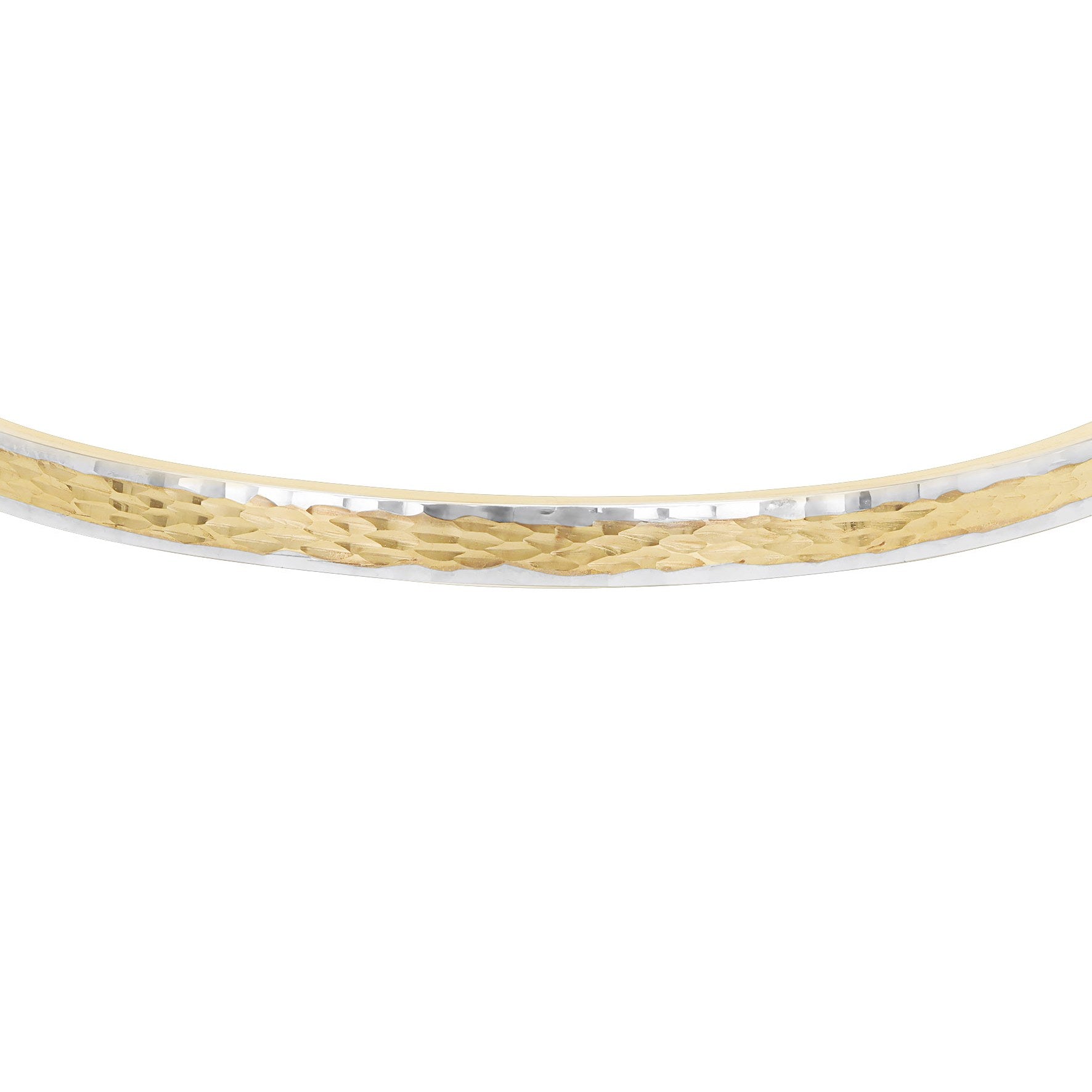 Two-Tone 9ct Gold Diamond Cut Bangle