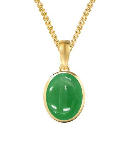 9Y OV R/O Grn Jade Pndt 16-18"