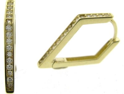 Classic 9ct Yellow Gold Cubic Zirconia Hoop Earrings