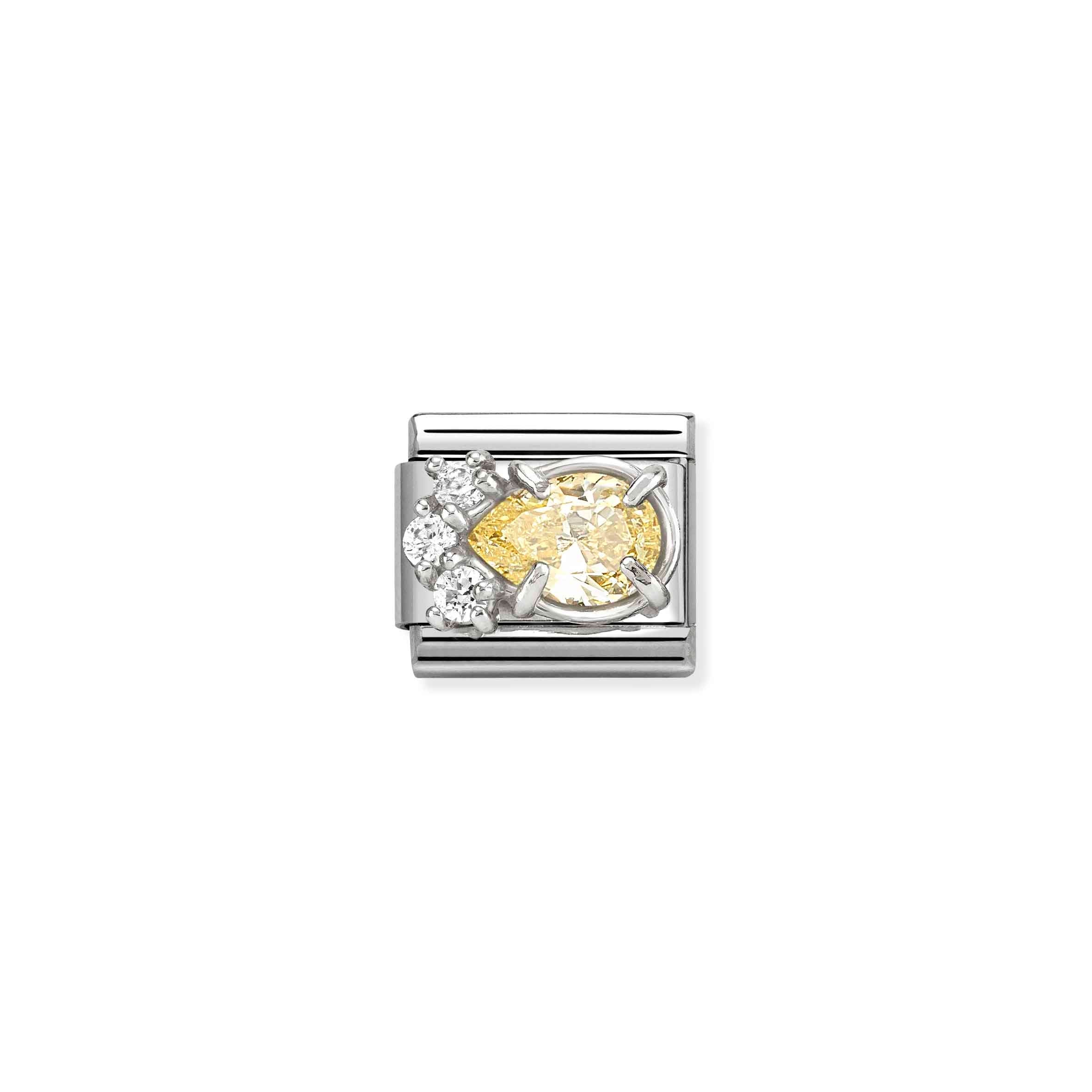 Nomination Composable Classic Yellow and White Drop Link