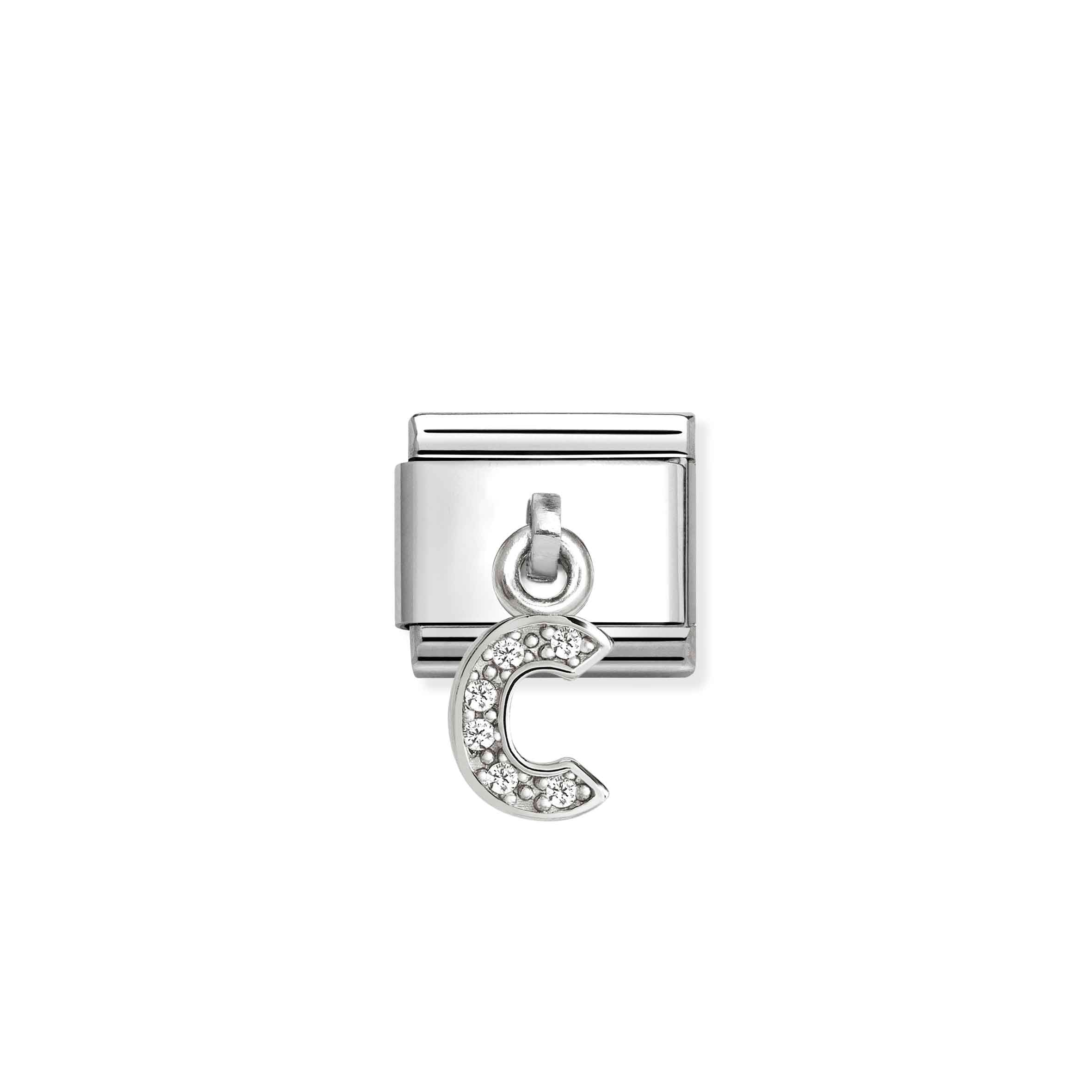 Nomination Composable Classic Letter C Charm with Cubic Zirconia