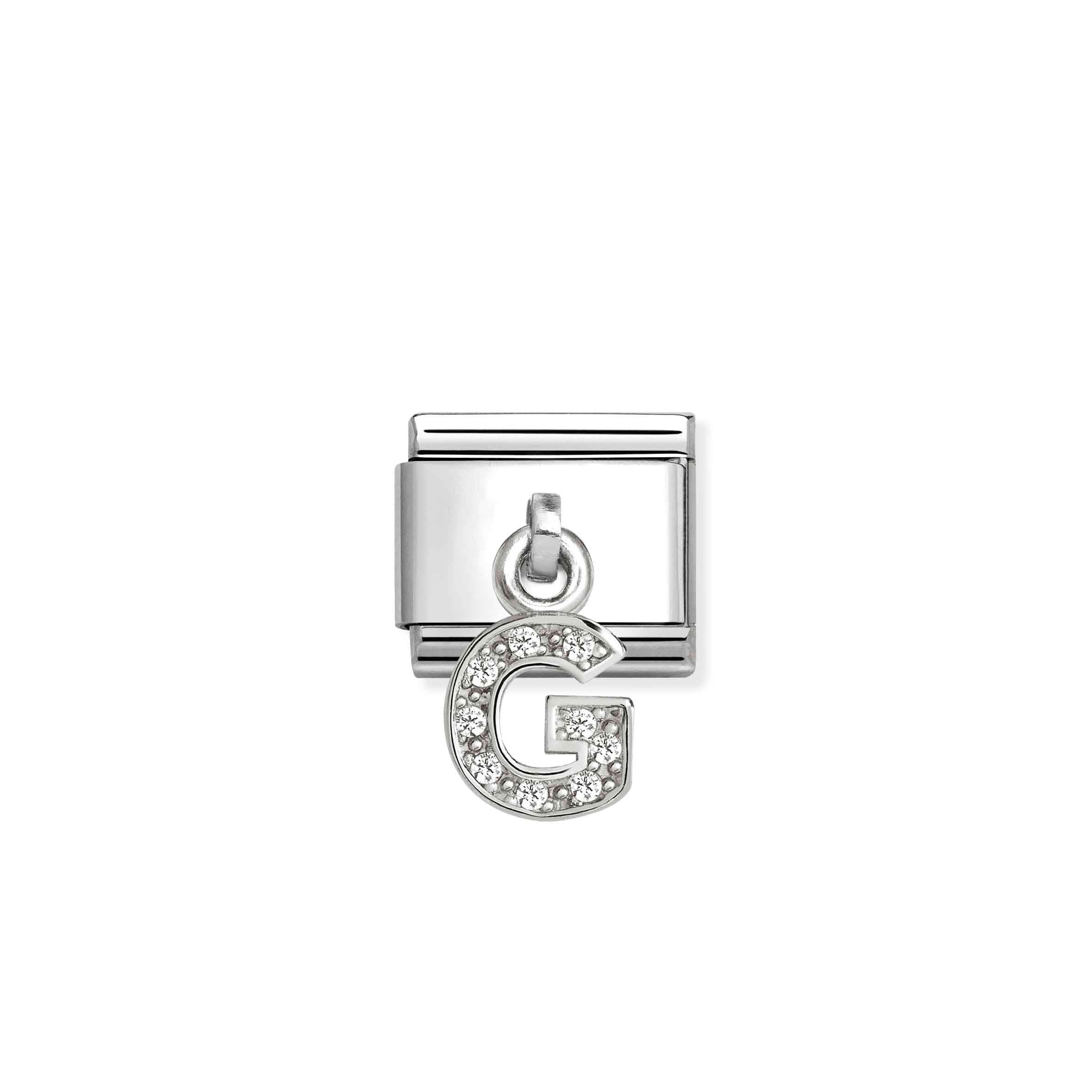 Nomination Composable Classic 'G' Initial Charm with Cubic Zirconia