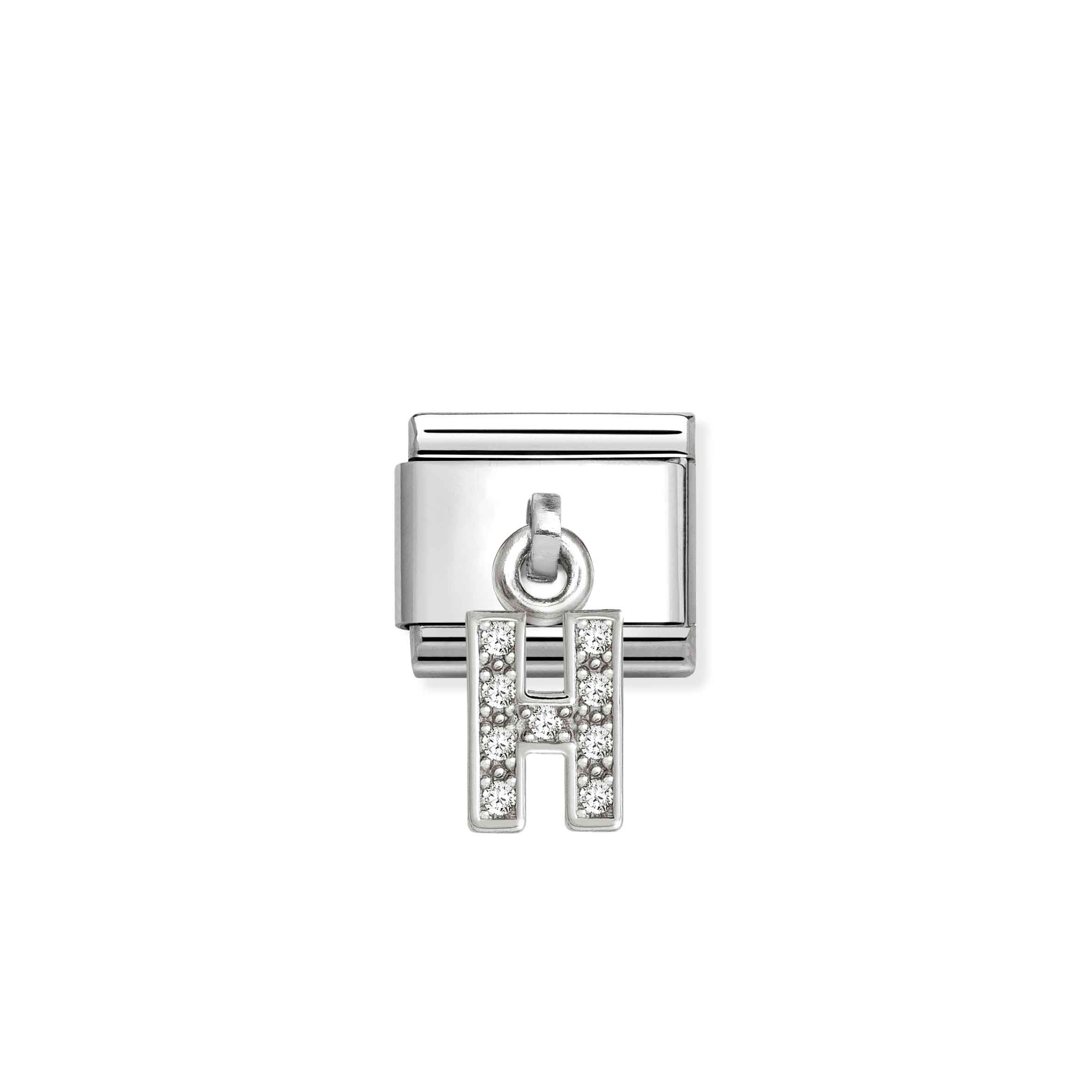 Nomination Composable Classic 'H' Letter Charm with Cubic Zirconia