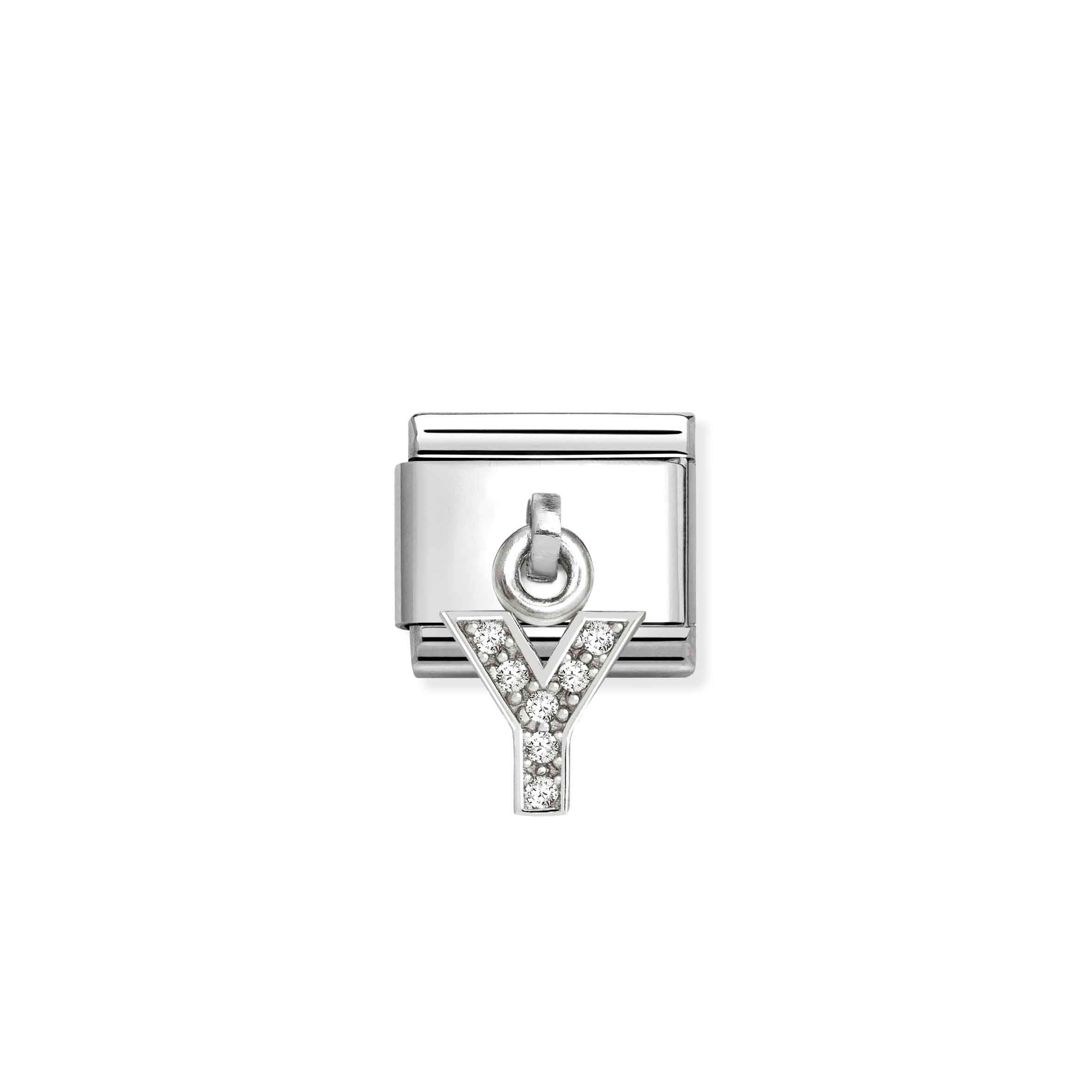 Nomination Composable Classic 'Y' Initial Charm with Sparkling Cubic Zirconia
