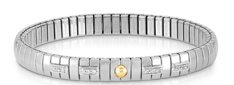 Nomination Extension Stainless Steel Yellow Gold Cubic Zirconia Ball Bracelet