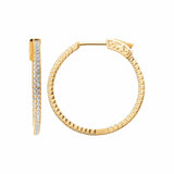 Madonna - Yellow Gold Plated CZ Hoop Earrings 29mm