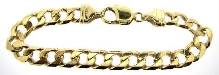 Vintage 9ct Yellow Gold Curb Link Bracelet 7.5'