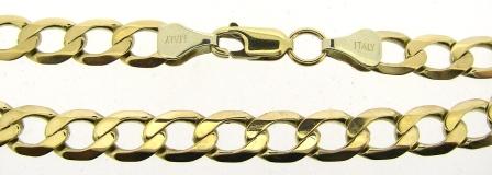 Vintage 9ct Yellow Gold Curb Link Bracelet 8.5'