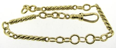 Vintage 9ct Yellow Gold Twist Bar Link Bracelet 8.25'