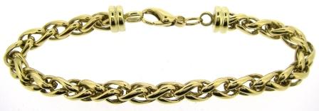 Vintage 9ct Yellow Gold Palmier Link Bracelet 7.75'