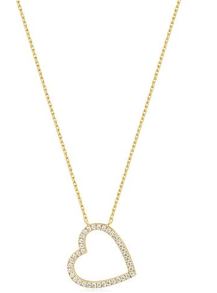 SS/YGP CZ Heart Nlce 40.5-45.5cm