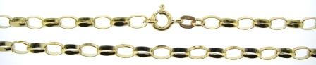 Vintage 9ct Yellow Gold Oval Belcher Link Chain 30'