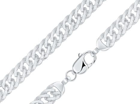 Sterling Silver Handmade Wide Curb Chain Bracelet