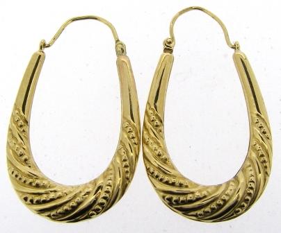 Vintage 9ct Yellow Gold Hoop Earrings