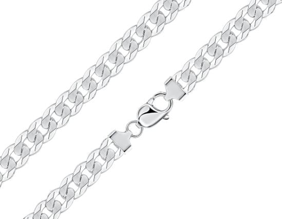 Sterling Silver 8.5 mm Curb Link Bracelet