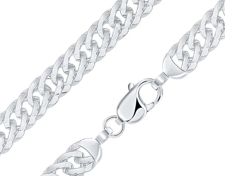 Sterling Silver Handmade Wide Curb Link Bracelet
