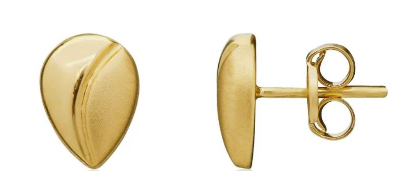 Elegant 9ct Yellow Gold Teardrop Stud Earrings