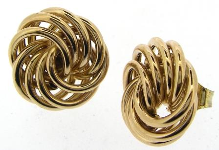 Vintage 9ct Yellow Gold Knot Stud Earrings