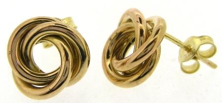 Vintage 9ct Yellow Gold Knot Stud Earrings