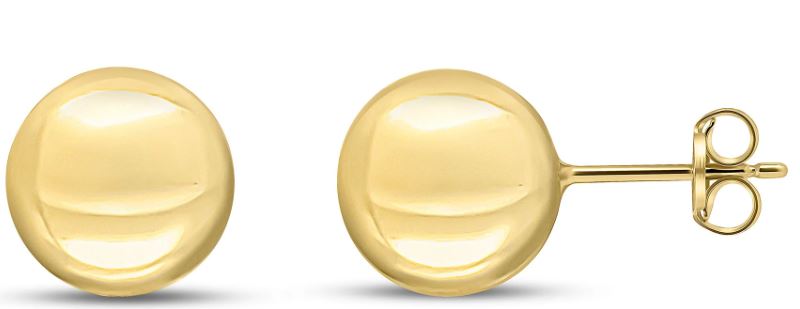 9ct Yellow Gold Polished and Satin Pear Stud Earrings
