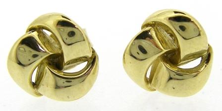 Vintage 9ct Yellow Gold Knot Stud Earrings