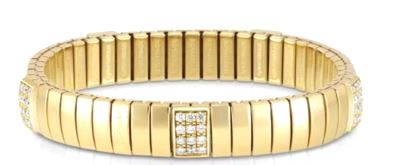 Nomination Extension Yellow Gold PVD Plated Stainless Steel Stretch with 5 Pave Cubic Zirconia Bracelet