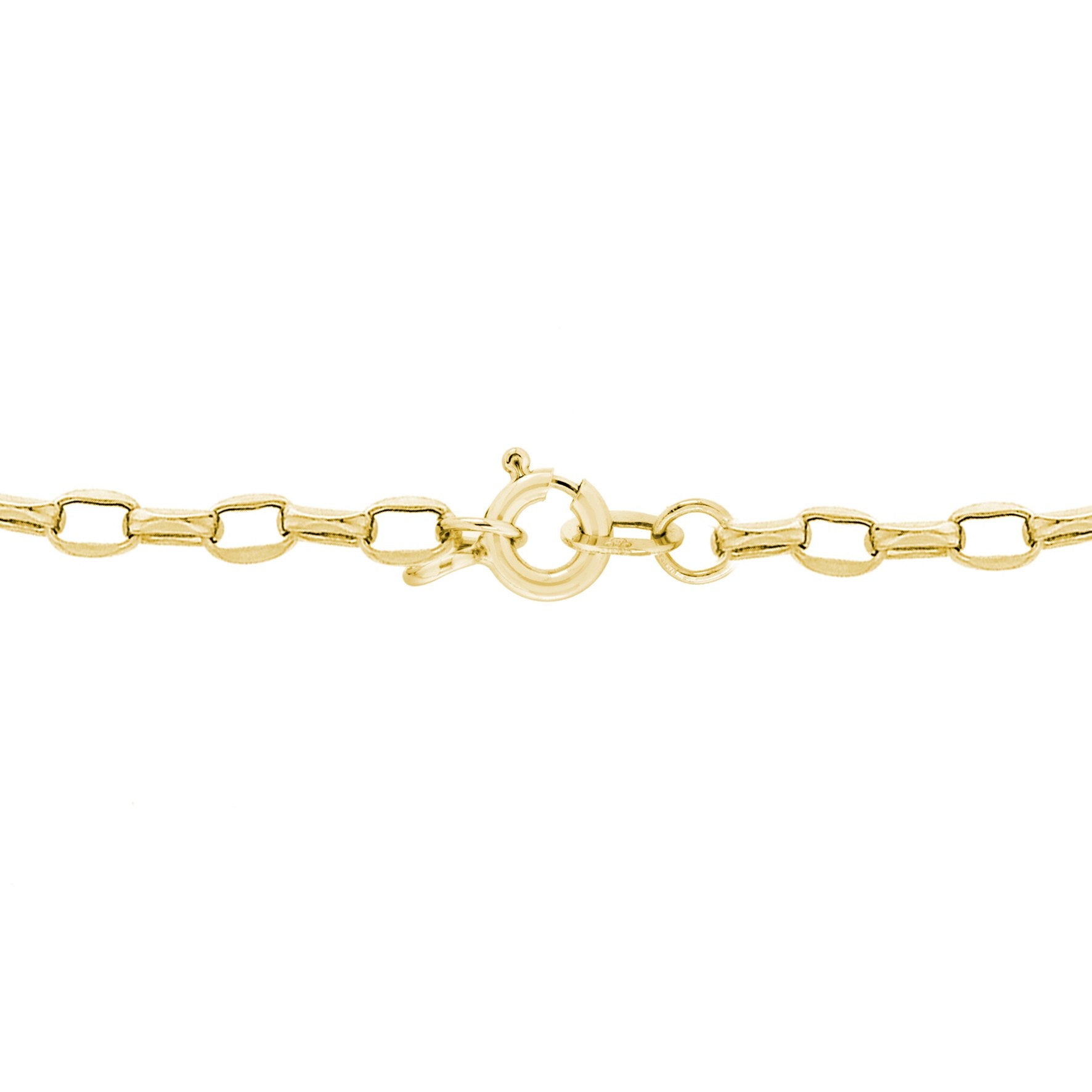 9ct Yellow Gold Diamond Cut Oval Belcher Chain 20 Inch