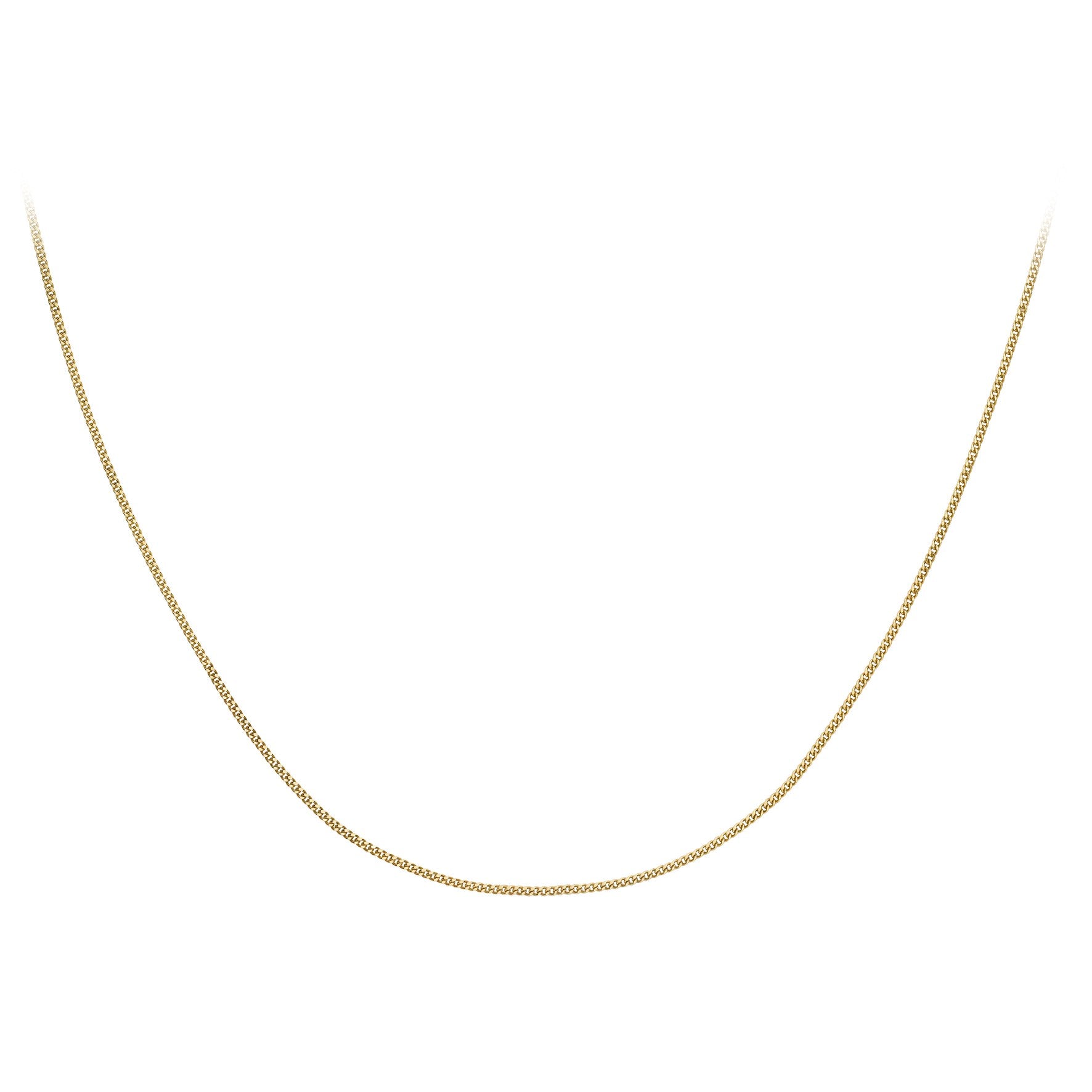 9ct Yellow Gold Diamond Cut Curb Chain 20 Inch