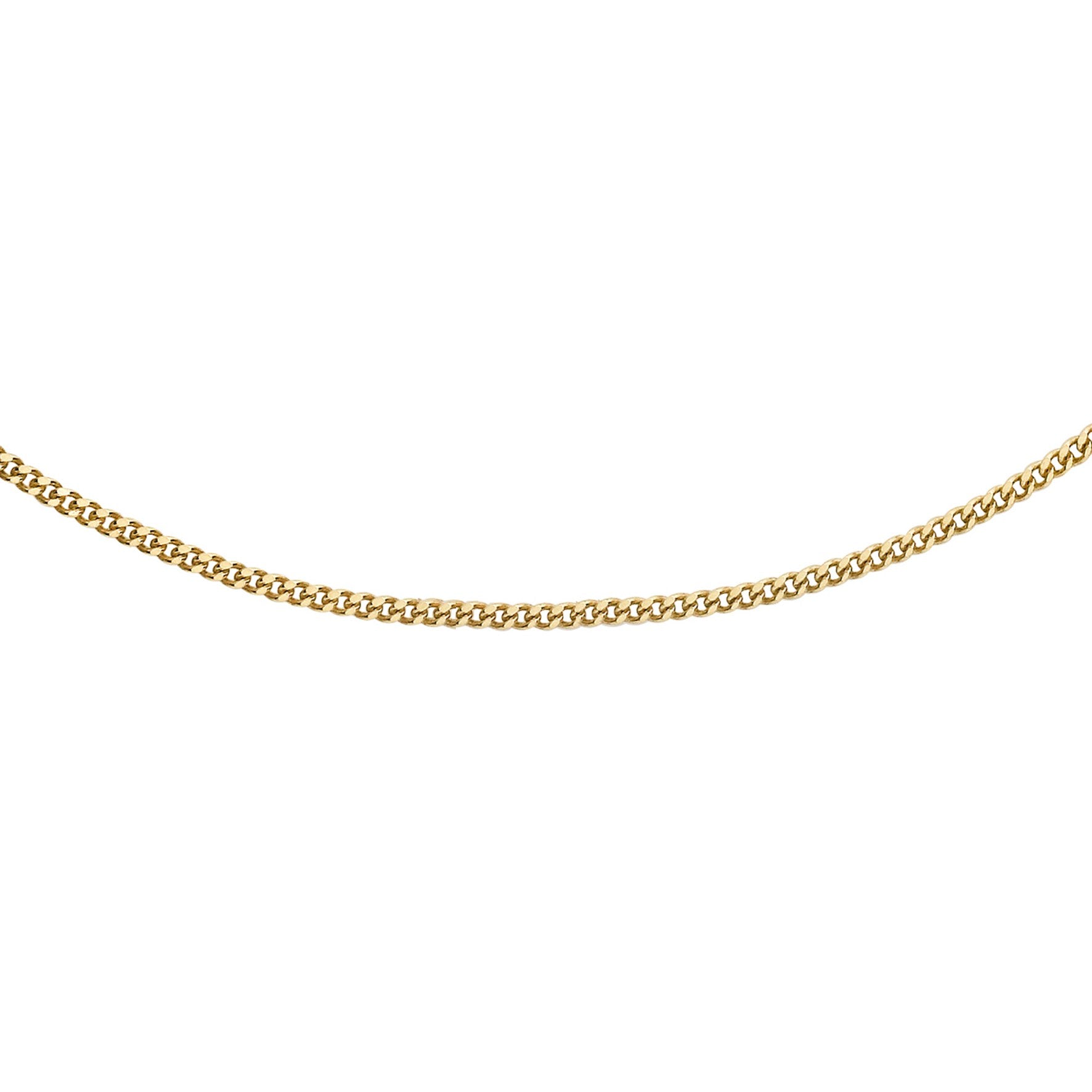 9ct Yellow Gold Diamond Cut Curb Chain 20 Inch