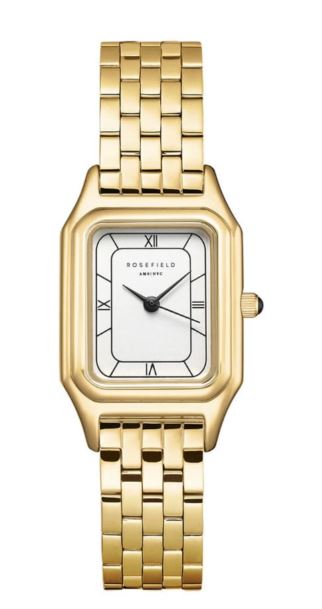 Rosefield Ivy Quartz Watch 21x26mm White Dial Yellow Gold Plated Bracelet