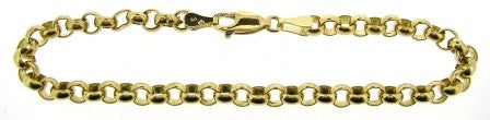 Vintage 9ct Yellow Gold Round Belcher Link Bracelet 7.25'