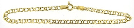 Vintage 9ct Yellow Gold Double Curb Link Bracelet 7'