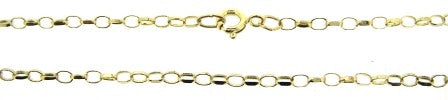 Vintage 9ct Yellow Gold Oval Belcher Link Chain 24'