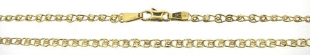Vintage 9ct Yellow Gold Scroll Link Chain 23'