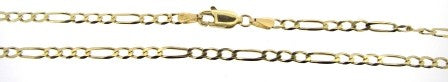 Vintage 9ct Yellow Gold 1x3 Figaro Link Chain 24'