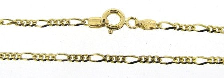 Vintage 9ct Yellow Gold Figaro Link Chain 18'