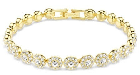Swarovski Una Angelic Bracelet, Round Cut, White Crystals, Gold Tone Plated - S