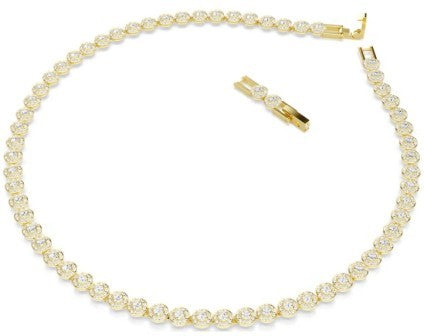 Swarovski Una Angelic Necklace, Round Cut, Small, White,Gold Tone Plated