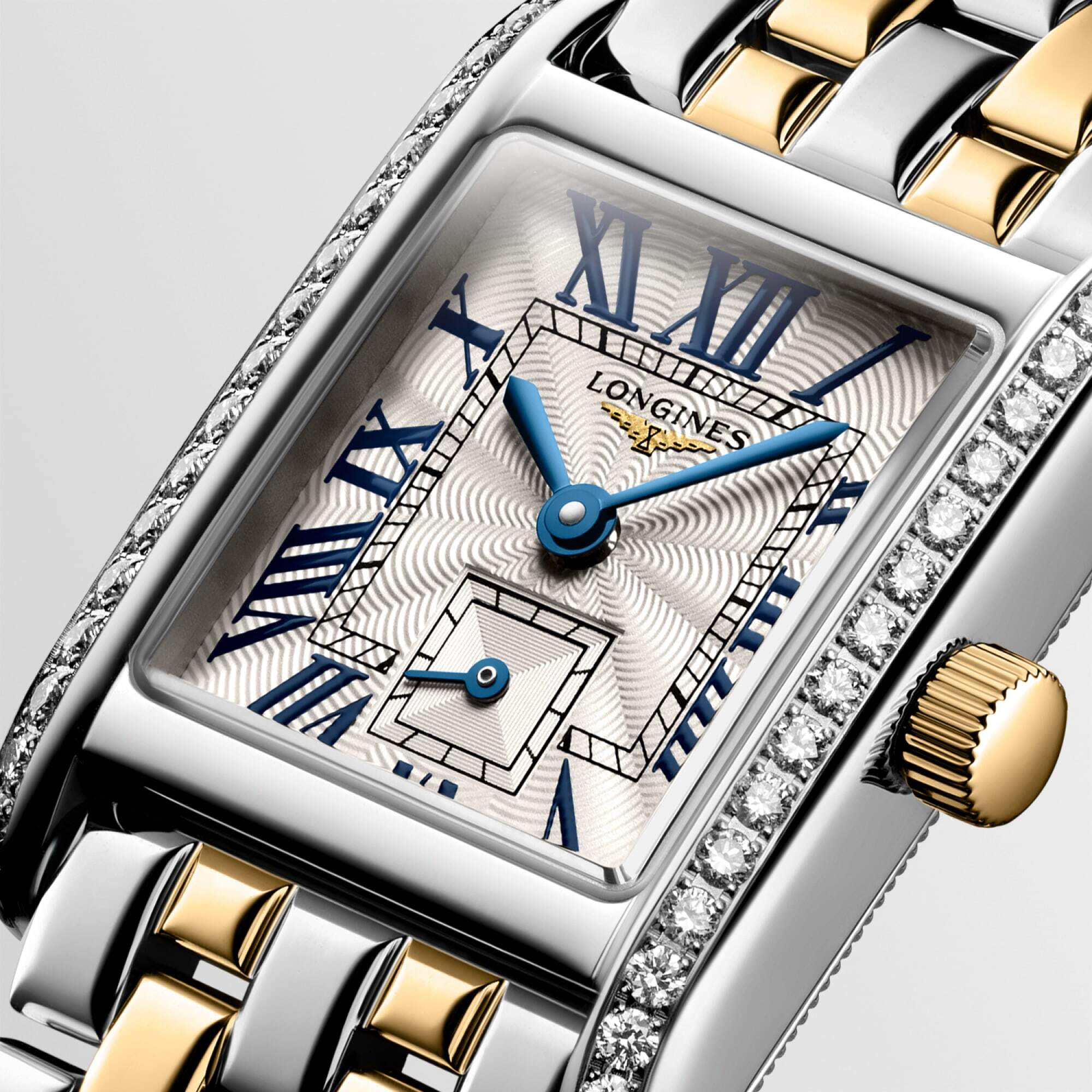 Longines Mini DolceVita 29mm Silver Dial Yellow Gold Capped Bracelet Quartz Ladies Watch