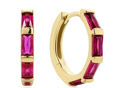 Ania Haie Gold Plated Rosé Hoop Earrings 10mm